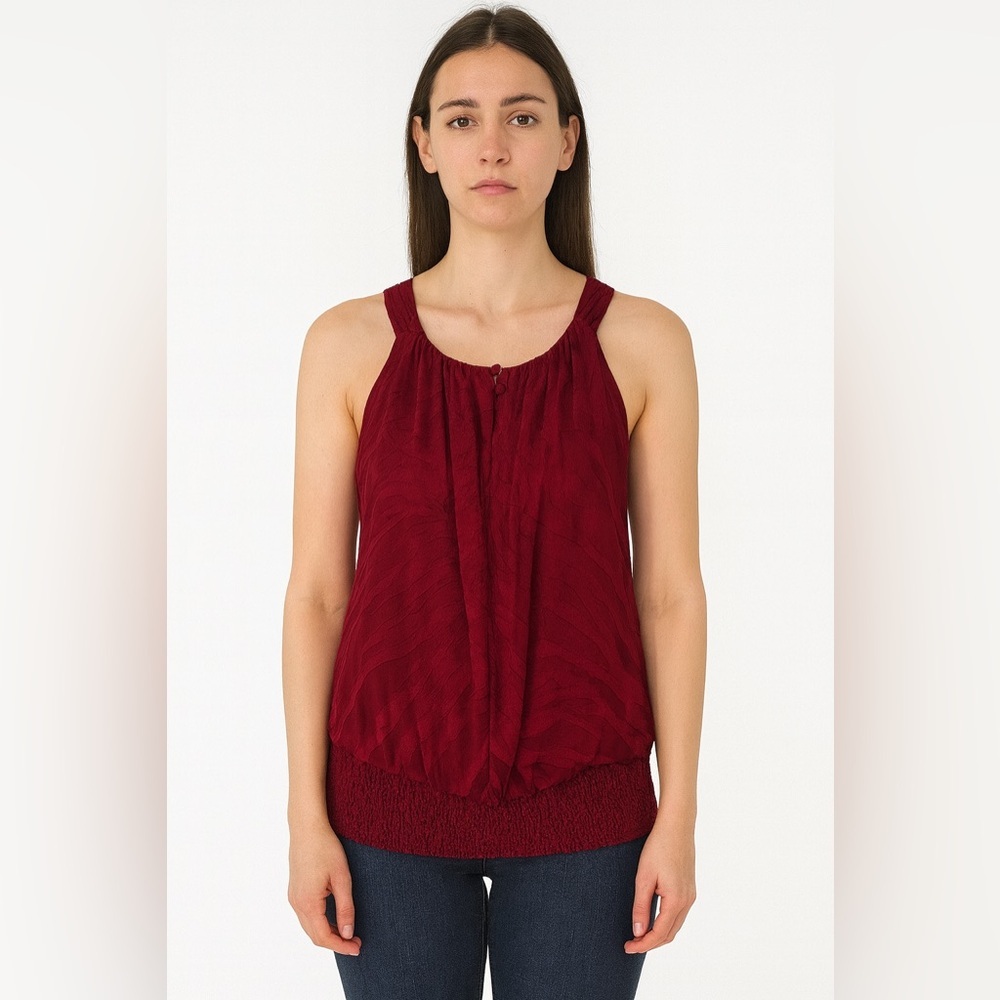 White House Black Market Velvet Tank with Ribbed Waist size 10